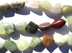 Semi Precious 12 In. Strung Stone Beads - Jasper Mix