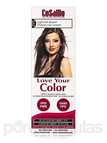 CoSaMo - Love Your Color Non Permanent Hair Color 775 Light Ash Brown - 3 oz NEW PACKAGING Like Clairol , L'Oreal , Garnier , John Frieda , Nice n Easy , Revlon haircolor ... No PPD or No Ammonia ! Paraben FREE ! PPD FREE ! No Peroxide ! Peroxide Free ! #1 RATED BEST HAIR COLOR ! Most Popular Haircolor ! MADE IN USA