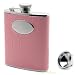 Pink Crocodile Leather Flask
