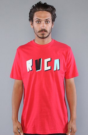 RVCA The Boardwalk Tee in Red,T-shirts for Men