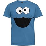 Sesame Street Cookie Monster Face Blue Tee T-Shirt
