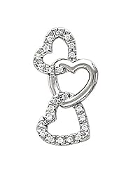 Platinum Diamond Triple Linked Heart Pendant - 0.17 Ct. -- LIFETIME WARRANTY