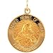14K Yellow Gold Round Sacred Heart Of Mary Pendant Medal
