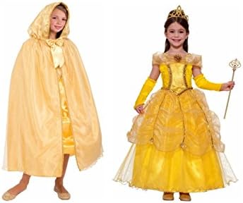 Little Girls Beauty and the Beast Belle Costume and Hooded Cape