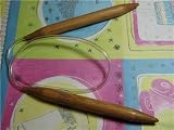 Bamboo Circular Knitting Needles Size US 17 (12.0 mm), length 32 inches