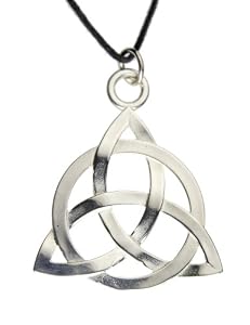 Triquetra Silver Dipped Pendant Necklace on Adjustable Natural Fiber Cord