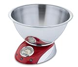 Soehnle Retro Digital Kitchen Scale, Red/Silver