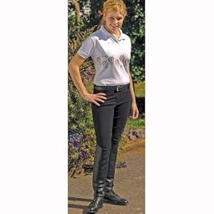TuffRider Women's Ribb Lowrise Pull-On Breeches, Black, 30