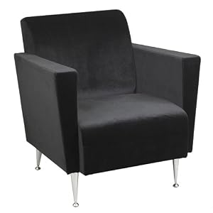 Adesso Memphis Velvet Club Chair, Black