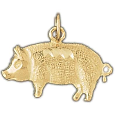 Cheap Girls Jewelry Dazzlers Solid 14k Gold Pig Charm Pendant Available in three colors from jewelsberry (weights: 1.4 grams only) For Sale