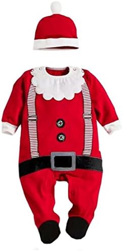 EBEN BRAND Baby Red Elf Christmas Costume Boys Romper Outfits with Hat 80cm