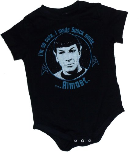 "I'm So Cute, I Made Spock Smile... Almost." -- Star Trek Infant Onesie Snapsuit