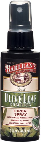 Barlean's Organic Oils Olive Leaf Complex Throat Spray, 1.5-Ounces