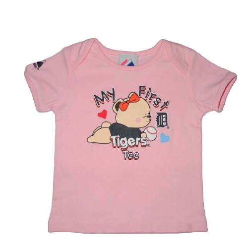 Majestic Infant Baby MLB Detroit Tigers My First Tee T-Shirt - Pink (Size: 24)