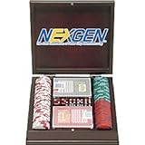 100 Las Vegas EDGE SPOT NEXGENT Poker Chips w/Mahogany Case