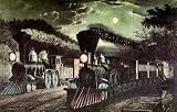 Steam Trains at Night - Vintage Mouse Mat