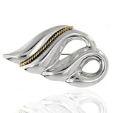 Sterling Two Tone Swirl Pin