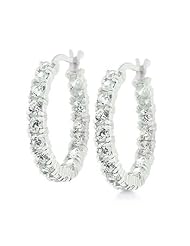Sterling Silver Eternity Hoop Earrings