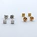 14k Yellow Gold Tiny Square Stud Earrings