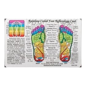 Inner Light Resources Rainbow Cards & Charts Series - Foot Reflexology (rainbw coded) - Original Rainbow Series Wallet Cards