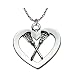 Lacrosse Sticks in Heart Necklace