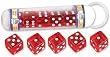 5 Red Dice, translucent with white dots