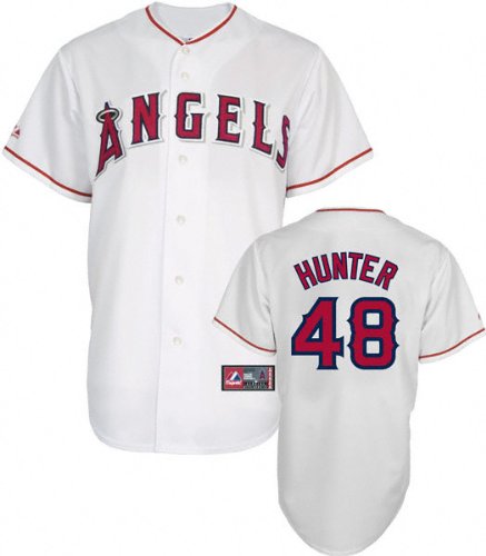 MLB Youth Los Angeles Angels Of Anaheim Torii Hunter White Home Short Sleeve 6 Button Synthetic Replica Baseball Jersey Spring 2011  (White, Large)