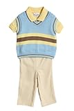 BT Kids Toddler Boys (2t-4t) 3pc blue v-neck sweater vest khaki pants set