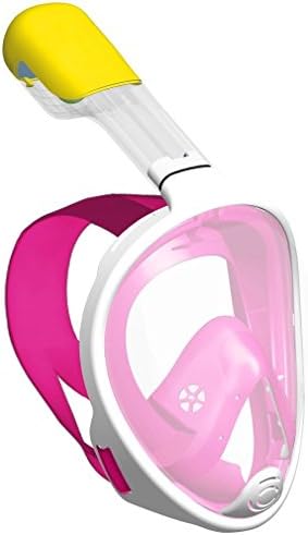 USmore Snorkel Mask for Adults and Youth Full Face Desgin with Anti-fog Technology Easy Free Breath Mask (Pink, Small/Medium)