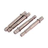 uxcell ドリルソケットアダプタ HSS グレー パワーツール 修理用工具　駆動体 4個入り