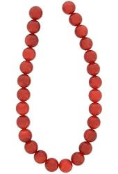 Tennessee Crafts 1290 Coral Red Bamboo Coral Beads, Round, 8mm