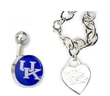 Kentucky Wildcats Heart Bracelet/Belly Ring Package