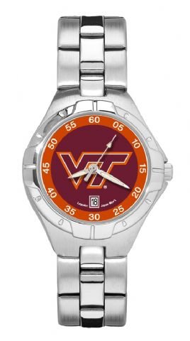 Logo Art NCAA Virginia Tech Hokies VT Powercat Pro II Women's Stainless Steel Bracelet Watch