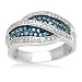 Blue Diamond Fashion Ring 1/2 Carat (Ctw) 14K White Gold Ring