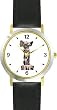 Victory Of Samothrace Nike Statue-Greek-Roman Sculpture - WATCHBUDDY&reg; DELUXE TWO-TONE THEME WATCH - Arabic Numbers - Black Leather Strap-Size-Large ( Men's Size or Jumbo Women's Size )