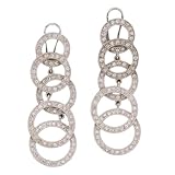 Designer Inspired Multi Circle Pave C.Z. (.925) Sterling Silver Earring (Holiday Special)
