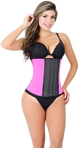CT2027 Pink Workout Cincher Corset Shapewear with 3 Hooks - Faja Latex Bodyshapers