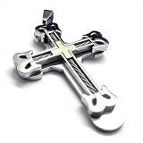 Men's Grande Cable Stainless Steel Cross Pendant Necklace