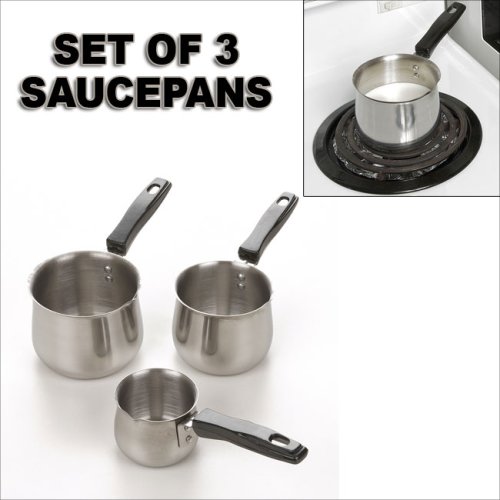 Cheap STAINLESS STEEL MINI SAUCE PANS - SET OF 3