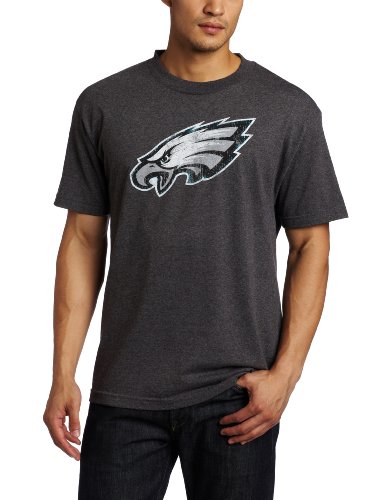 NFL Men's Philadelphia Eagles Vintage Logo III Short Sleeve Basic Tee (Charcoal Heather, Medium)