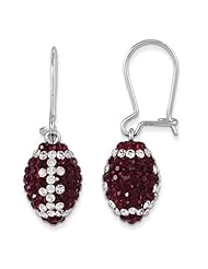 Sterling Silver Swarovski Elements Tuscaloosa Spirit Football Earrings
