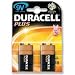 Duracell Plus MN1604 Battery Alkaline 9V Ref 75051888/81275365 [Pack 2]