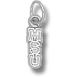 Mississippi State University Vert MSU 3/8 Pendant (Silver)