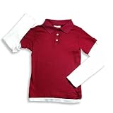 Firehouse - Girls Long Sleeve Polo, Wine, White