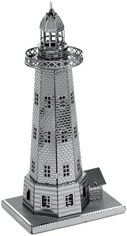 3D Puzzle DIY Silver Cut Metal Mini Model Fancy Toy Famous Buildings Series Lighthouse