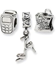 Sterling Silver Reflections Stylish Girl Boxed Bead Set