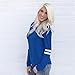 GBSELL Fashion Women Love Heart Printed Long Sleeved Round Neck T-Shirt (XL, Blue)