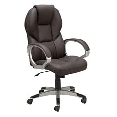 Amstyle Matera Drehstuhl / Chefsessel, Leder braun