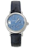 Gerald Genta Arena Retro Ladies' Watch Stainless Steel Blue Guilloche Dial on Navy Blue Leather Strap REC-S-10-606-CM-BA