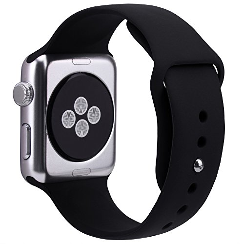 For Apple Watch Band,Goodidus Soft Silicone Fitness Replacement Sport Band for Apple Watch L Size(Black 42MM)